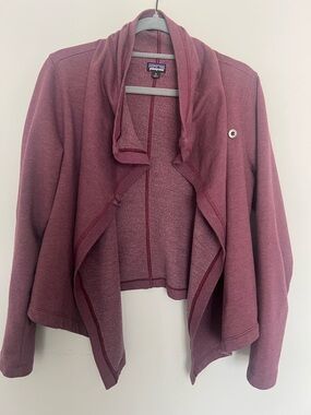 Patagonia Women’s Asymmetrical At Sea Yoga Wrap Maroon Soft Organic Cotton Sz M